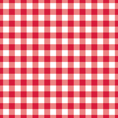 Texture Gingham seamless pattern. Red Checkered Textile products. Vector illustration squares or rhombus for fabric napkin plaid