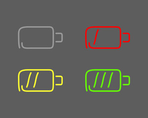 Steps of charging battery set icons draw effect