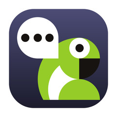 Icon smartphone communication application chat messenger parrot