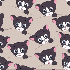 cute cat seamless pattern . vector illustration