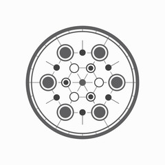 Electronic circuit logo template. Technology symbol.