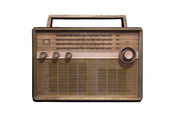 Antique radio on a white background