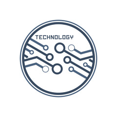 Electronic circuit logo template. Technology symbol.