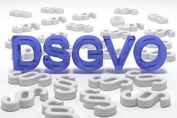 DSGVO - Datenschutz-Grundverordnung - 3D Text - Paragraphen