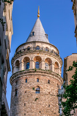 Fototapeta na wymiar View of Galata Tower, a medieval famous landmark