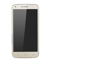 Isolated new modern gold smartphone