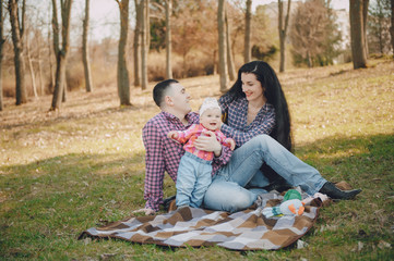 family in a wood