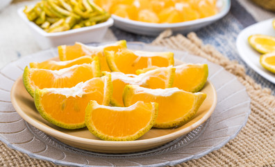 Naklejka na ściany i meble Fresh Orange Fruit Slices