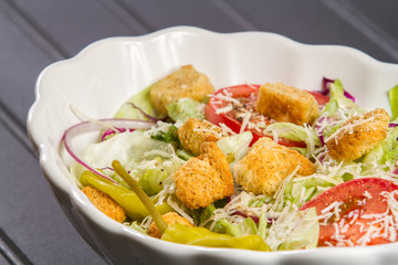 Close Up Shot Over Salad 