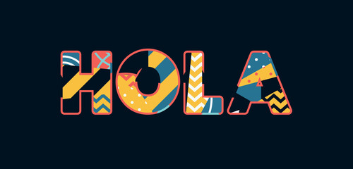 Hola Concept Word Art Illustration © enterlinedesign