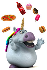 Fun unicorn - 3D Illustration