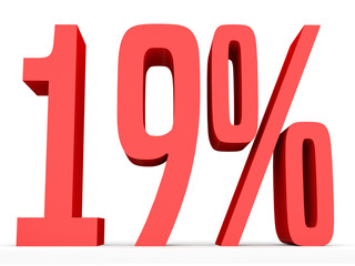 Nineteen percent off. Discount 19 %.