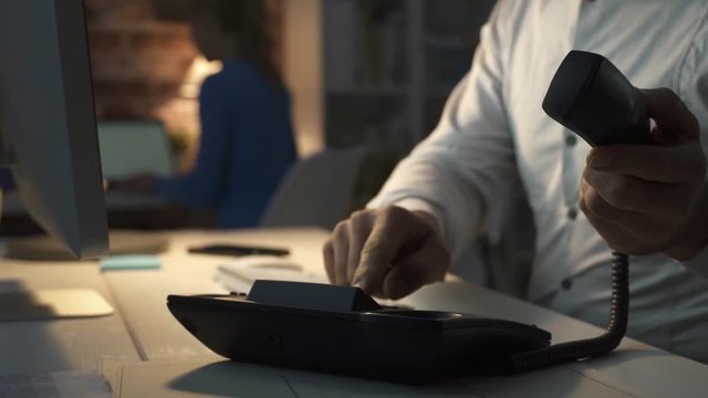 Business executive having a phone call