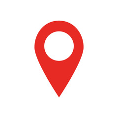 Red map location pin. Simple flat illustration