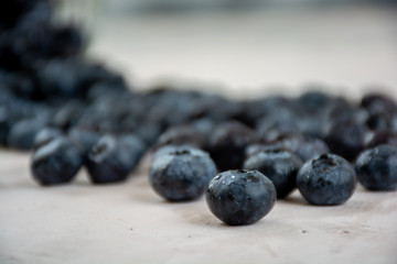 Fresh blueberries in jar