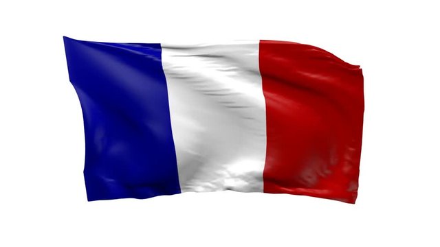 Waving flag of France, 3d animation