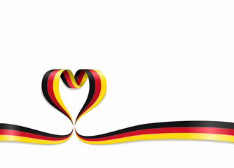 German flag heart-shaped ribbon. Vector illustration.