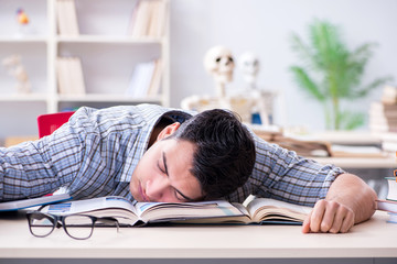 Medical student preparing for exams