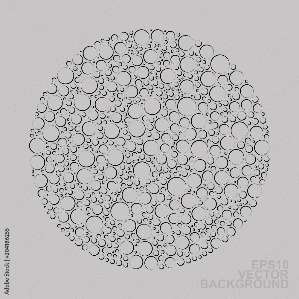 Poster grey circles - abstract black and white modern styled background texture design in editable vector f