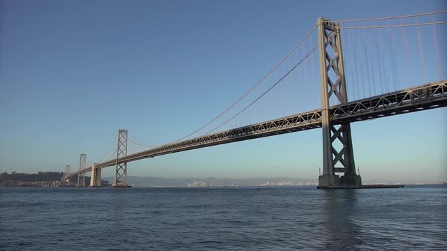 Famous Bay Bridge of Silicon Valley, California that connects the Bay Area to San Francisco.
