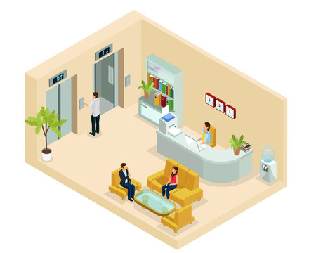 Isometric Office Hall Concept