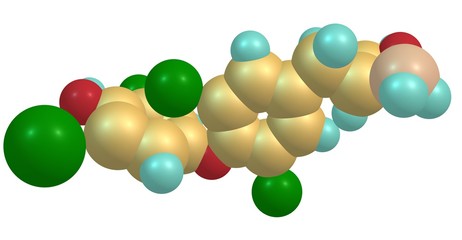 Levothyroxine molecular structure isolated on white