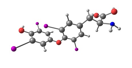 Levothyroxine molecular structure isolated on white