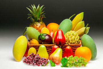 Asian fruit summary, isolated