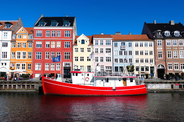 Red boat in Copenhagen