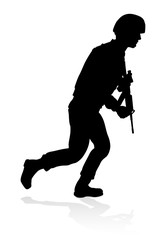 Soldier Military Detailed Silhouette