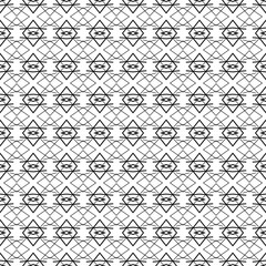Design for printing on fabric, textile, paper, wrapper. Authentic geometric background in repeat. Black and white Seamless pattern