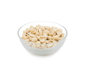 Natural Salted peanuts can be a delicious and nutritious snack isolated on white background