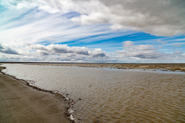 Spring landscape at the Ob reservoir