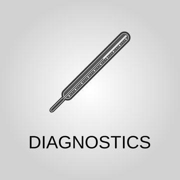 Diagnostics icon. Diagnostics symbol. Flat design. Stock - Vector illustrationn.