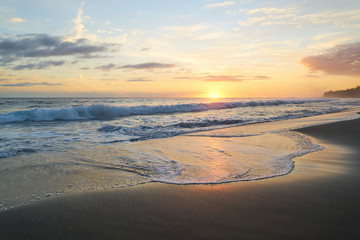 Sunset Etang Salé beach Reunion Island