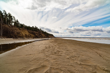 Spring landscape at the Ob reservoir