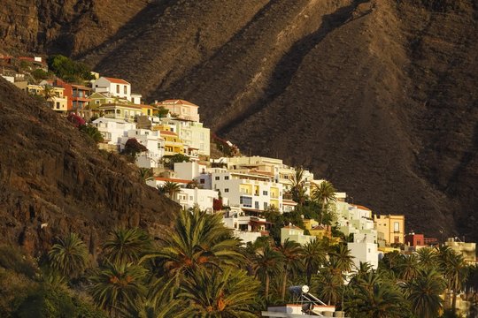 View of La Calera, Valle Gran Rey, La Gomera, Canary Islands, Spain, Europe