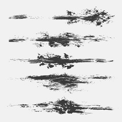 Vector set of grunge brush strokes.