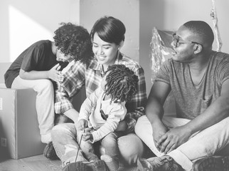 Black family moving to new house