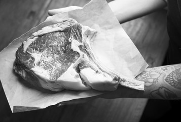 Tomahawk steak food photography recipe idea