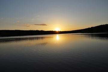 sonnenuntergang am greifenbachstauweiher