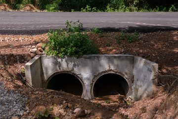Drainage under rural road.