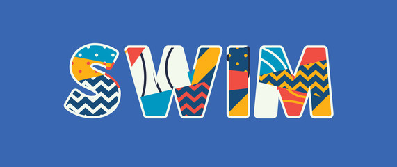Swim Concept Word Art Illustration