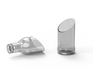 Broken bottle, 3d rendering.