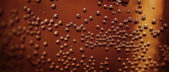 Closeup of bubbles in a glass