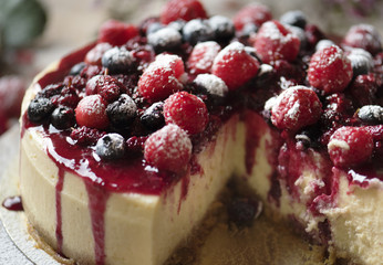 Fresh berry cheescake food photography recipe idea