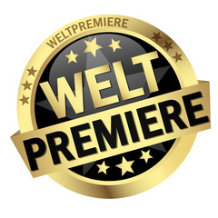 Button with banner Weltpremiere
