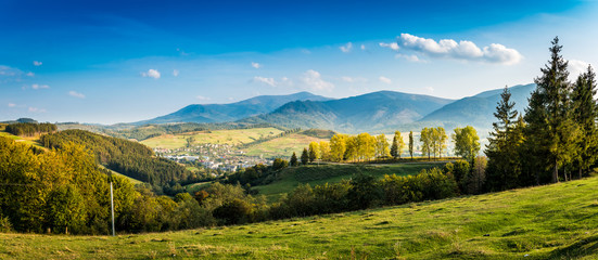 Beautiful summer view in Carpathian mountains, Ukraine, mountain panoramic landscape