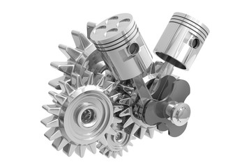 Engine pistons and cog