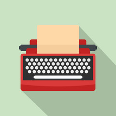 Mid century typewriter icon. Flat illustration of mid century typewriter vector icon for web design